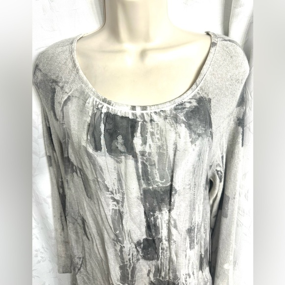 Cherishh Made in Italy Abstract Gray and Cream, Coton and Silk Fabrics Size M - Picture 7 of 9